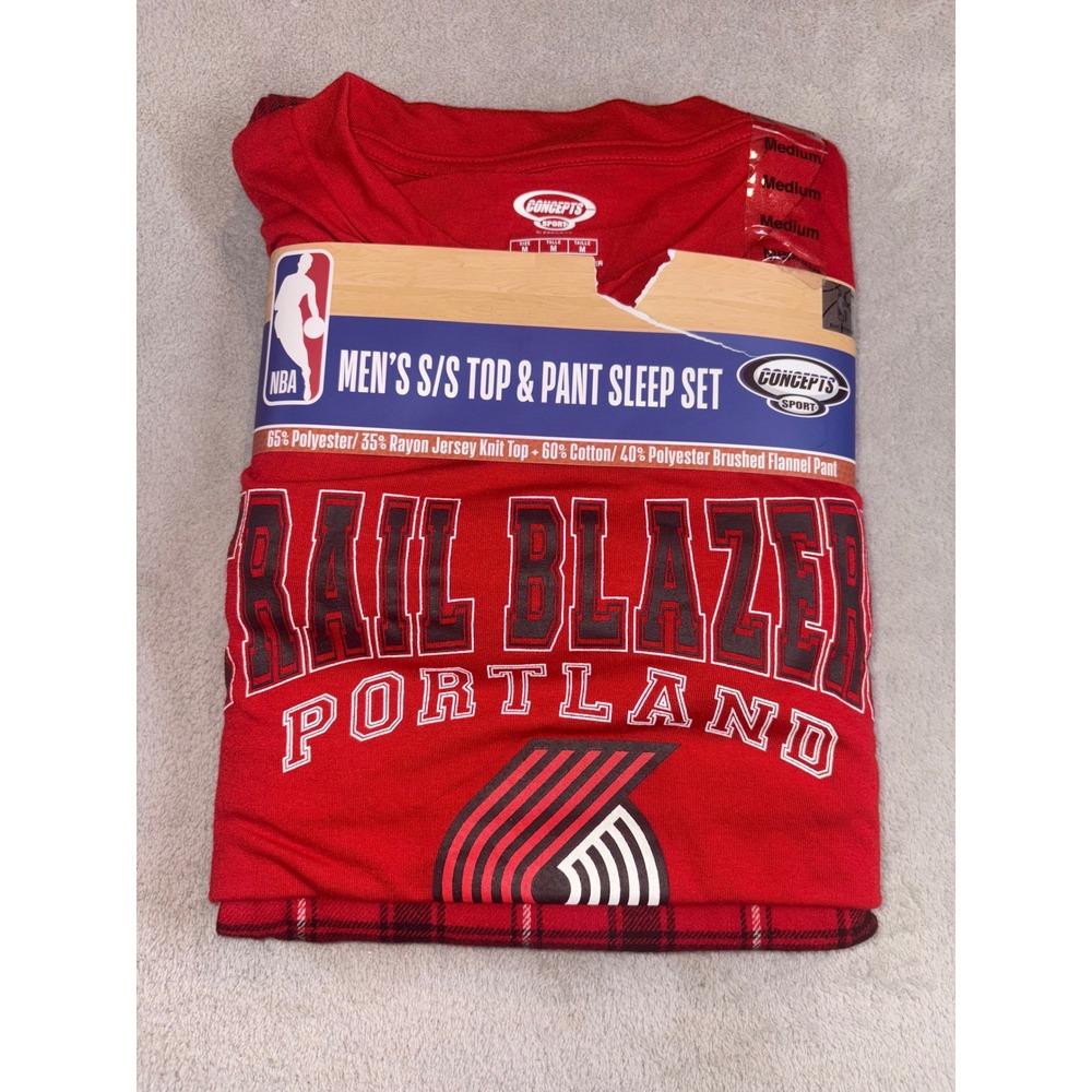 NBA Portland Trail Blazers Mens Medium‎ Sleep Set S/S Top & Pant Pajamas